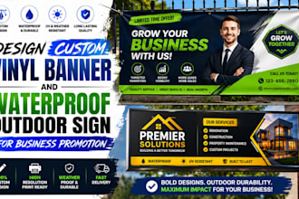design custom vinyl banner and waterproof outdoor sign for business promotion