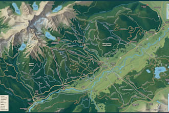 design trail map, navigation map, directions, cycling map, wayfinding map