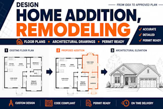 design home addition, remodeling floor plans and architectural drawings