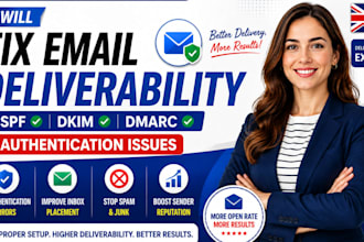fix email deliverability, spf dkim dmarc and authentication issues