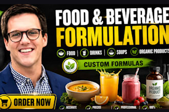 make formulas for food formulations, beverages, soup, drinks and organic product