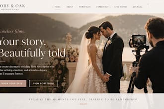 design squarespace wedding videographer website film portfolio booking school