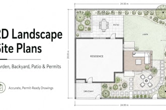 create an accurate 2d site plan drawing for landscape permits and construction