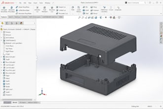 design plastic enclosure, snap fit, injection molding, stl, 3d cad, solidworks