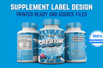 design supplement label supplement packaging and food label design
