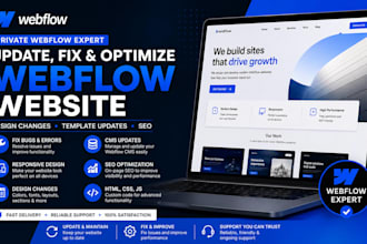 fix webflow website and update design or template