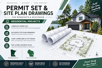 permit set and site plan drawing for minnesota and wisconsin