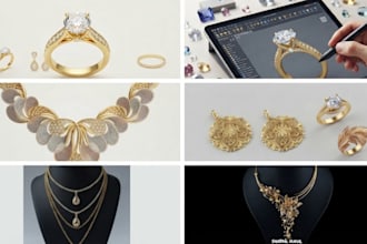 design 3d jewelry cad models 3d printing realistic rendering