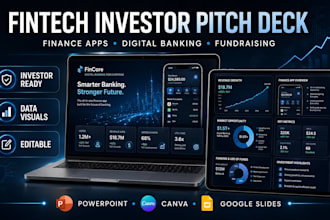 design fintech investor pitch deck for finance apps and digital banking