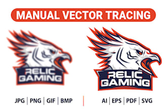 manually vector trace jpg image to svg, eps and vector files on illustrator