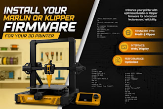 install, setup, configure and optimize klipper or marlin firmware for 3d printer