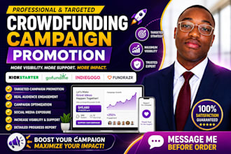 promote crowdfunding campaign, kickstarter, gofundme indiegogo promotion