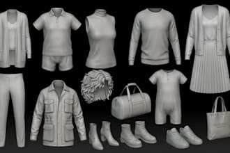 custom second life 3d clothing, garment design, rigging, y2k, vrchat and fivem