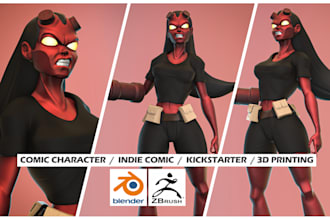 turn your 2d comic character, oc into 3d printable figure, stl for kickstarter