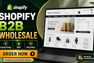 setup shopify b2b wholesale store custom pricing moq bulk ordering and portal