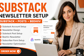 setup substack account, substack newsletter, posts and beehiiv newsletter