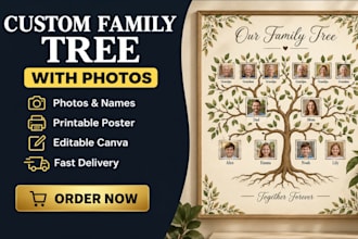 design custom family tree, genealogy research, chart and ancestry family tree