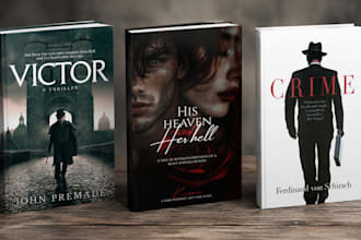 design thriller book cover, romance book cover, suspense and crime book cover