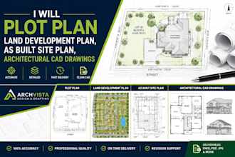 plot plan, land development plan, as built site plan, architectural cad drawings