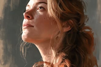 digital oil painting realistic portrait photo for you
