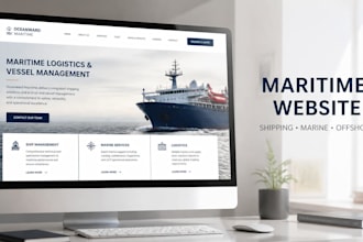 design a maritime website for shipping, marine, port and offshore companies
