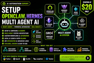 setup openclaw hermes multi agent ai muse glimmer clawbot grok bot ollama agent