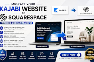 migrate your kajabi website to squarespace with SEO and domain transfer
