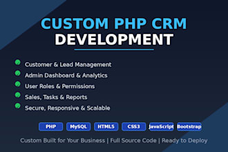 develop a custom CRM system using PHP and mysql