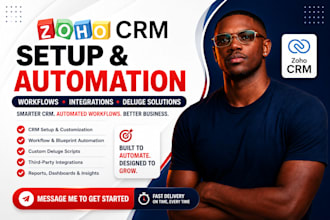 zoho CRM setup, automation, workflows, integrations and custom deluge solutions