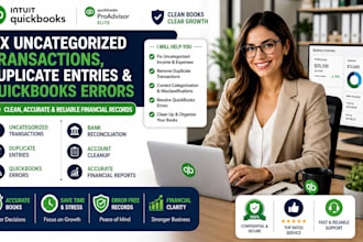 fix uncategorized transactions, duplicate entries and quickbooks errors