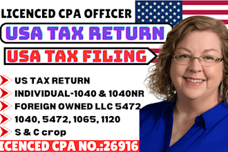 do US tax filing, USA tax return, business tax, form 1040nr, 5472 for US llc