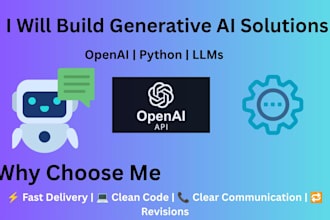 create generative ai solutions using openai, python and llms