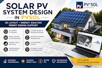 design solar pv system solar pv permit plans in pvsol autocad pvsyst in 3d model