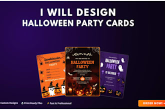 design an editable canva halloween invitation card