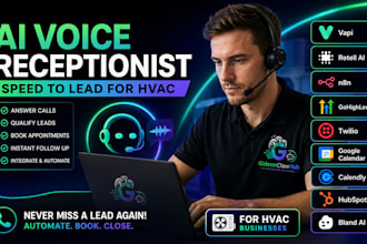 build ai voice receptionist speed to lead and n8n appointment booking for hvac