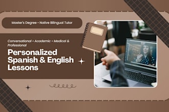 teach personalized spanish or english lessons