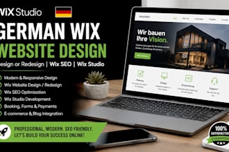 design or redesign a professional german wix website, wix seo  in wix studio