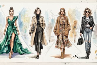 draw a fashion illustration or sketch