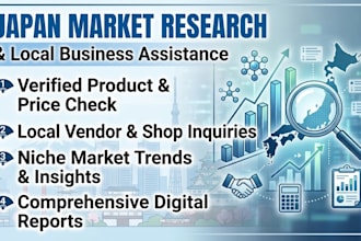 do japanese market research, product verification, and local assistance
