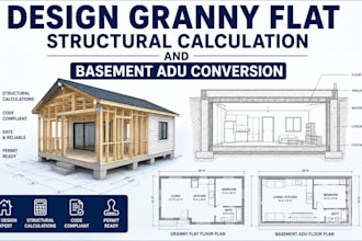 design granny flat structural calculation and basement adu conversion