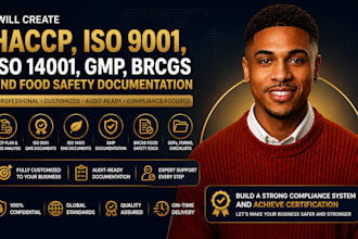 create haccp iso 9001 iso 14001 gmp brcgs food safety documents