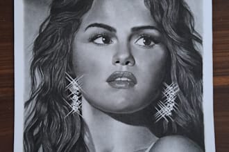 draw hand drawn charcoal and graphite portraits