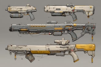 create weapon design and illustration