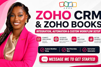 zoho CRM and zoho books integration, automation, apis and custom workflow setup
