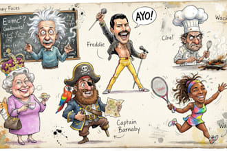 draw a caricature, cartoon caricatures