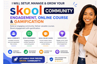 setup skool community, skool engagement, skool online course and gamification
