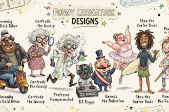 draw family caricature portraits, caricature cartoon from photo