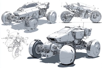 draw concept art of vehicle, environment or anything