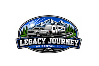 design modern high quality rv trailer logo in high definition