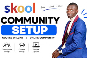 skool community setup, skool course setup and online community